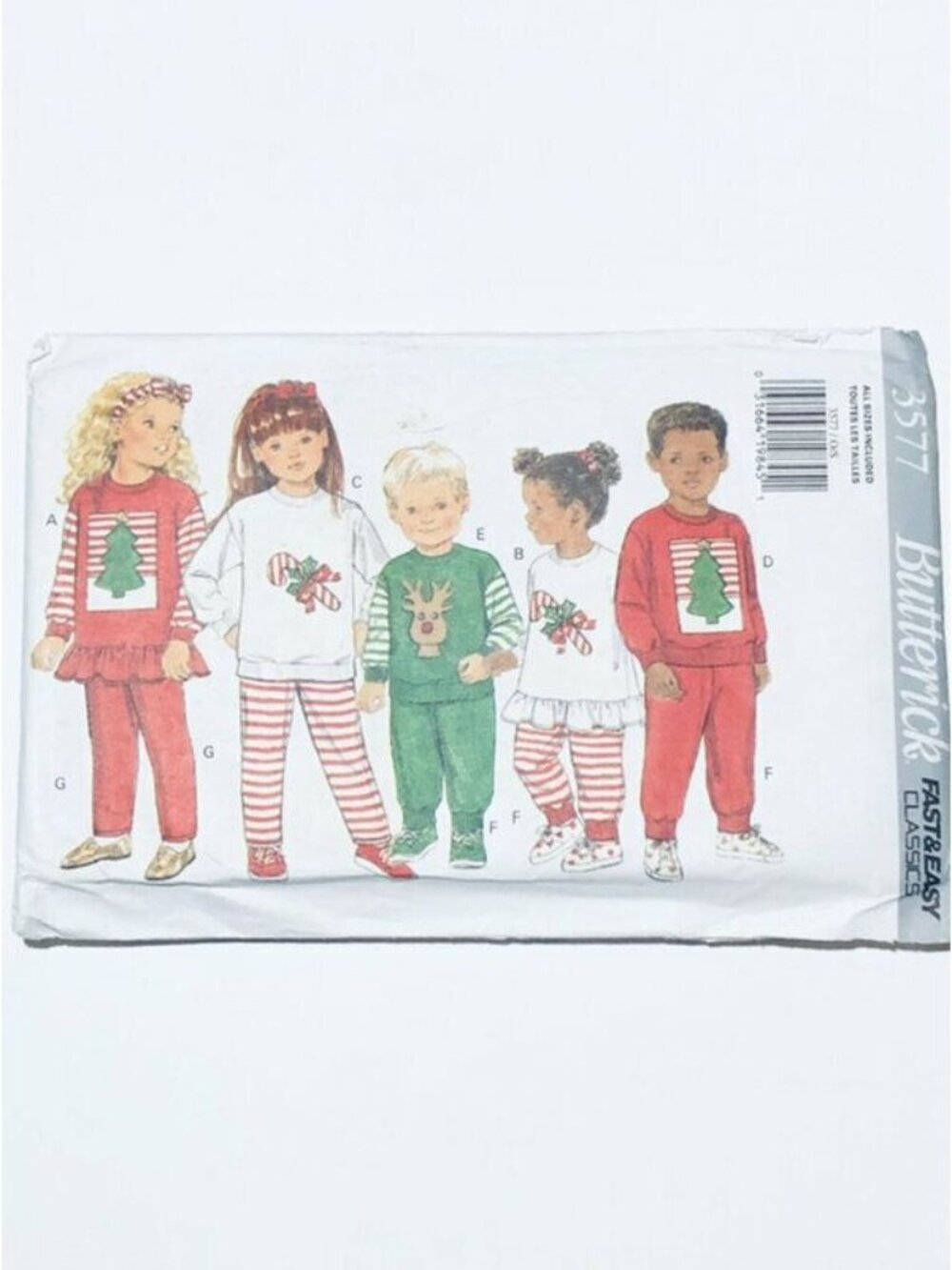 Vintage 1990s Butterick Sewing Pattern 3577 Kids Top Pants Headband Sz XS-L 2-6X